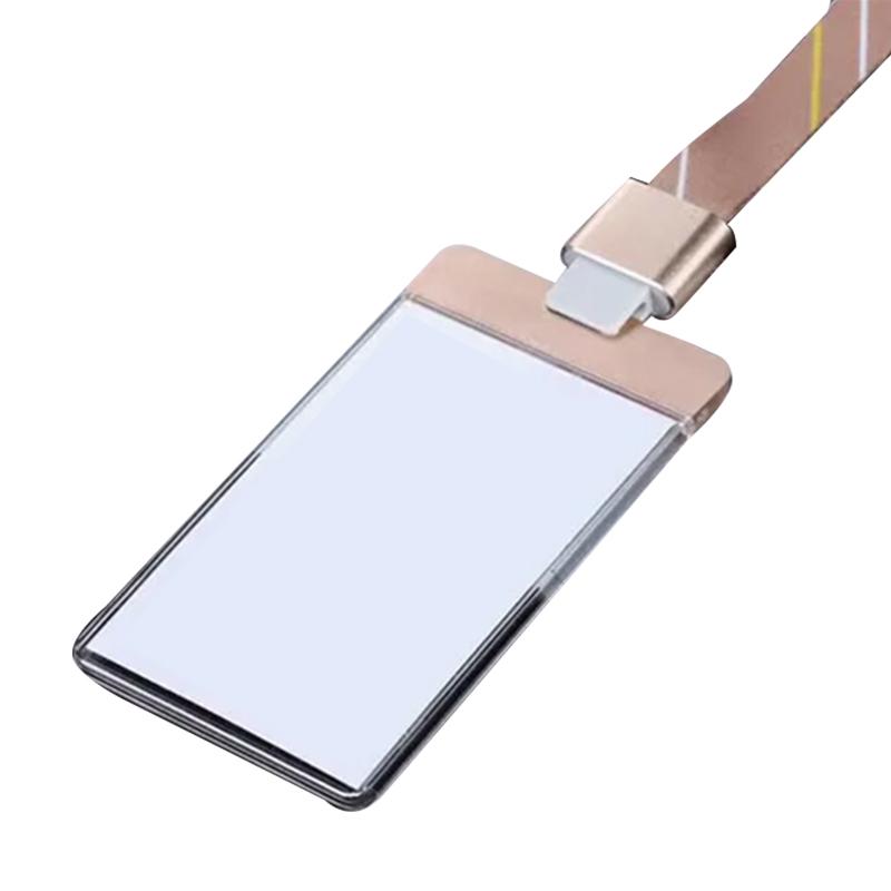 Premium Clear ID Card Holders with Aluminium - gold